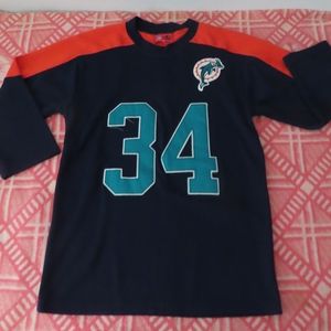 rare vintage nfl players long sleeve jersey ricky williams miami dolphins M